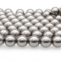 Preciosa Crystal 6mm 8mm Round Dark Gray Nacre Pearls (25)
