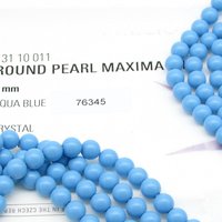 Opaque Aqua Preciosa Crystal Nacre Pearls, 6mm 8mm Round (25)