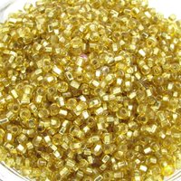 Translucent Gold Seed Beads, 11/0 Silver Foiled Spacers (25g)