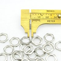 12mm Hex Nuts, Large Hole Hexagon Washer, Silvertone Metal Spacer (24)
