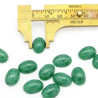 Vintage 14mm Oval Opaque Jade Green Glass Cabochons