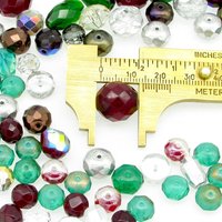 Faceted Christmas Bead Mix, 92pc Assorted Shapes