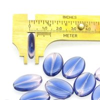 19.5mm Flat Oval Beads, 2-Tone Sapphire and Rosaline