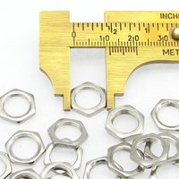 12mm Hex Nuts, Large Hole Hexagon Washer, Silvertone Metal Spacer (24)
