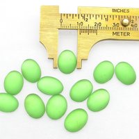 Vintage 14mm Oval Frosted Peridot Glass Cabochons