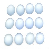 Vintage 14x10mm Oval Cabochons, Frosted Light Sapphire Glass Stones