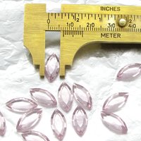 15x7mm Faceted Navettes, Unfoiled Light Amethyst Vintage Table Cut Rhinestones (13)
