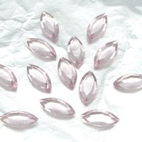 15x7mm Faceted Navettes, Unfoiled Light Amethyst Vintage Table Cut Rhinestones (13)