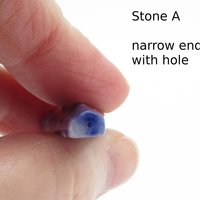 Long Tetrahedral Cabochon, Half-Drilled Triangle, 21.45ct Natural Sodalite