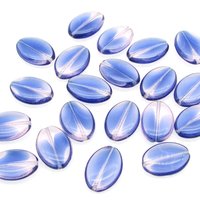 19.5mm Flat Oval Beads, 2-Tone Sapphire and Rosaline