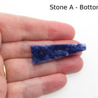 Long Tetrahedral Cabochon, Half-Drilled Triangle, 21.45ct Natural Sodalite