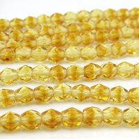 Small Faceted Beads, 2-Tone Brown Czech Glass Fire Polished Rounds
