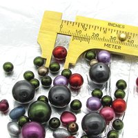 Dark Czech Glass Faux Pearl Mix