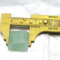 Nephrite Jade Square Cabochon, Diagonal Bevel 21mm 35.6-41.45 Carat Flat Back Stone