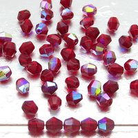 Vintage 6mm Siam AB Faceted Bicones
