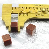 8mm Goldstone Cubes, Vintage Aventurine Glass Cabochons, Undrilled Beads (3)
