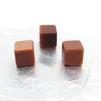 8mm Goldstone Cubes, Vintage Aventurine Glass Cabochons, Undrilled Beads (3)