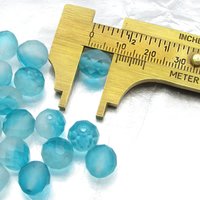 10mm Aqua Two-Tone Czech Fire Polished Beads (20)