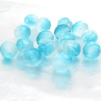 10mm Aqua Two-Tone Czech Fire Polished Beads (20)