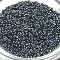 11/0 Round Seed Beads Metallic Gray (25g)