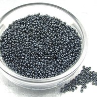 11/0 Round Seed Beads Metallic Gray (25g)
