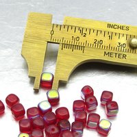 5mm Cubes, Siam Ruby AB