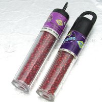 Red 10/0 Round Seed Beads, Silver Lined Spacers (20g)