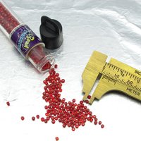 Red 10/0 Round Seed Beads, Silver Lined Spacers (20g)