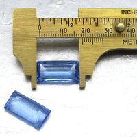 19x9.5mm Rectangular Rhinestone Chatons, Unfoiled Sapphire Glass Gems (2)