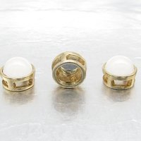 Vintage 12mm Round Slider Pendant with Opaline Glass Cabochon (9)