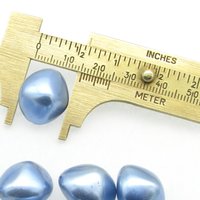 18mm Bicone Beads, Opaque Light Sapphire Blue Vintage Plastic Pearls