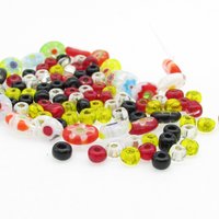 Glass Bead Mixed Lot, Flat Ovals and Seed Beads