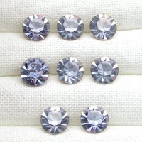 48ss Light Blue Point Back Rhinestones, Vintage Faceted Round Foiled Chatons (8)