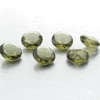12mm Round Dentelles, Dark Olivine Point Back Unfoiled Glass Rhinestones