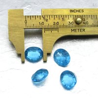 12.5x10mm Aqua Oval Rhinestone Dentelles (4)