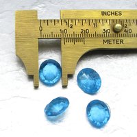 12.5x10mm Aqua Oval Rhinestone Dentelles (4)