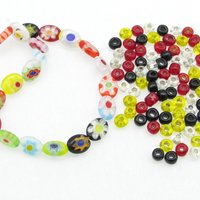 Glass Bead Mixed Lot, Flat Ovals and Seed Beads