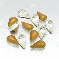 Vintage 13x7.8mm Pear Rhinestones