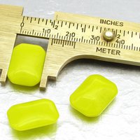 Vintage Octagonal Glass Stones, Opaque Yellow 18.5x13.5mm Baguettes