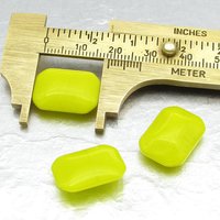 Vintage Octagonal Glass Stones, Opaque Yellow 18.5x13.5mm Baguettes