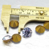 48ss Light Blue Point Back Rhinestones, Vintage Faceted Round Foiled Chatons (8)