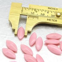 15x7mm Navette Rhinestones, Opaque Pink Vintage Point Back Glass Stones