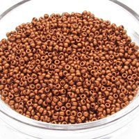 11/0 Seed Beads Matte Copper Metallic Czech Glass