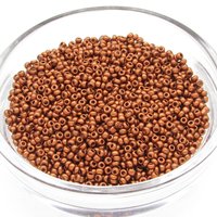 11/0 Seed Beads Matte Copper Metallic Czech Glass