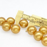 Vintage 16.5mm Round Beads, Golden Yellow Plastic Pearls