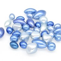 Vintage Bead Mix, 8-23mm Blue Faux Pearls