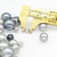 Vintage Bead Mix, Silver Plastic Faux Pearls
