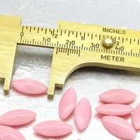 15x7mm Navette Rhinestones, Opaque Pink Vintage Point Back Glass Stones