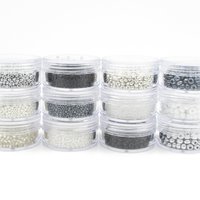 Seed Bead Assortment, Mini Rocaille Sampler Kit with 12 Neutral Shades