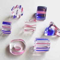 Jumbo Furnace Cane Beads, Mixed Lot Extra Large Chubs
